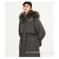 Trendy Clothing Einfarbige Parka-Jacke mit Kapuze für Damen